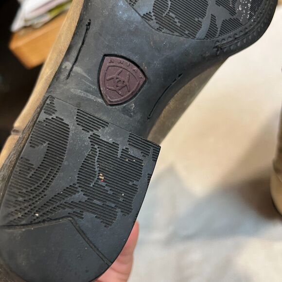 Ariat Women’s Heritage Western 15729 Cowgirl J-Toe Mid-Calf Boots, Tan, Sz 10B - Picture 9 of 11